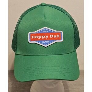 Happy Dad Hard Seltzer Trucker Hat Green Mesh Snapback Cap Mens One Size